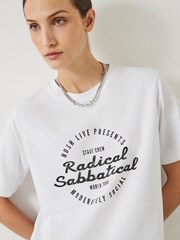 Hush White Oversized 100% Cotton Radical Sabbatical T-Shirt - Image 4 of 5