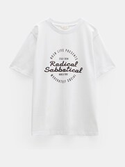 Hush White Oversized 100% Cotton Radical Sabbatical T-Shirt - Image 5 of 5