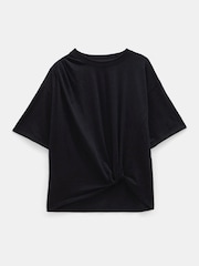 Hush Black Tamsen Tuck Detail Slub 100% Cotton T-Shirt - Image 5 of 5