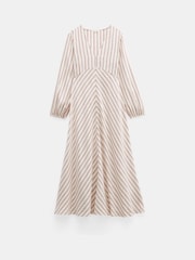 Hush White Aine Stripe Linen Blend Maxi Dress - Image 5 of 5