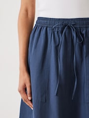 Hush Blue Kelly Curved 100% Cotton Midi Skirt - Image 4 of 5