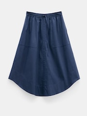 Hush Blue Kelly Curved 100% Cotton Midi Skirt - Image 5 of 5