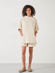 Hush White Taylah Towelling 100% Cotton Hoodie - Image 2 of 5