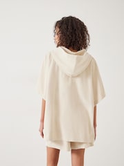 Hush White Taylah Towelling 100% Cotton Hoodie - Image 3 of 5