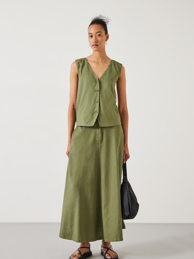 Hush Green Kimi Reversible 100% Cotton Waistcoat - Image 2 of 5