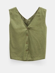 Hush Green Kimi Reversible 100% Cotton Waistcoat - Image 5 of 5
