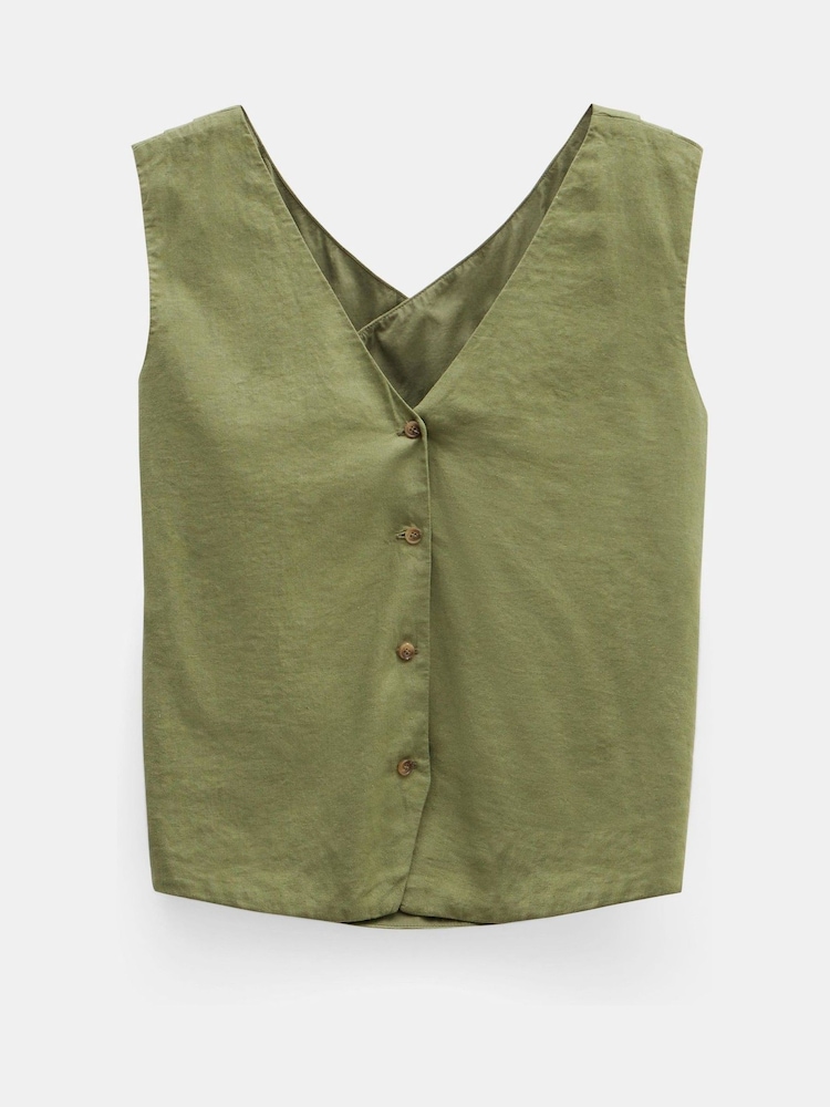 Hush Green Kimi Reversible 100% Cotton Waistcoat - Image 5 of 5