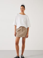 Hush White Myla Textured Waffle 100% Cotton T-Shirt - Image 2 of 5