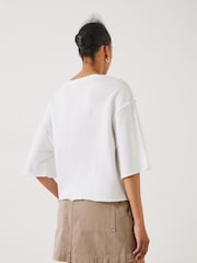 Hush White Myla Textured Waffle 100% Cotton T-Shirt - Image 3 of 5