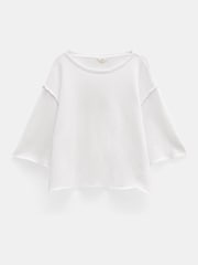 Hush White Myla Textured Waffle 100% Cotton T-Shirt - Image 5 of 5