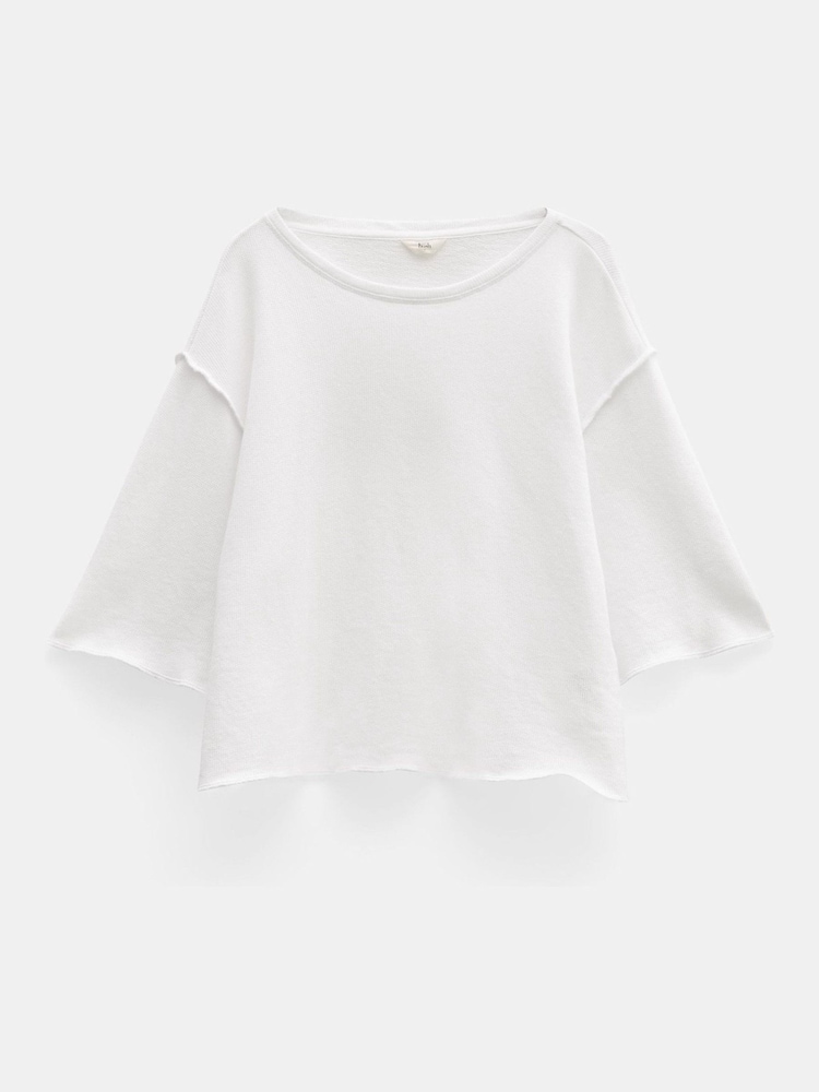 Hush White Myla Textured Waffle 100% Cotton T-Shirt - Image 5 of 5