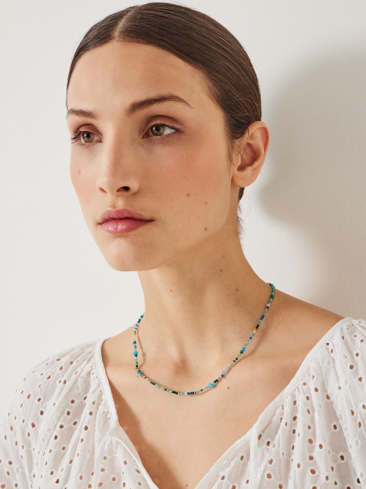Hush Gold Tone Maura Glass Bead Necklace - Image 3 of 3 Hush Gold Tone Maura Glass Bead Necklace - Image 3 of 3