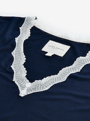 Laura Ashley Navy Modal Lace Trim Nightie - Image 6 of 8