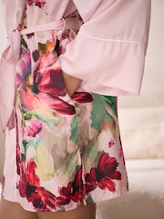 Розовая в цветочек - Синий атласный халат с цветочным принтом B by Ted Baker - Image 6 of 7