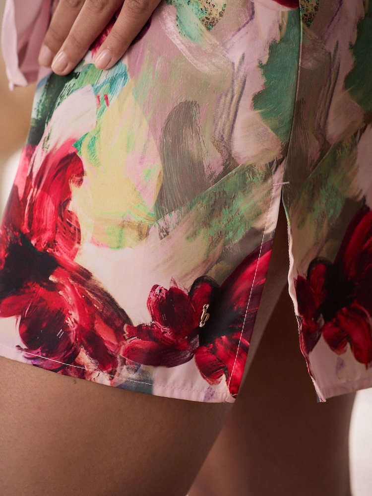 Розовая в цветочек - Синий атласный халат с цветочным принтом B by Ted Baker - Image 7 of 7