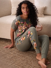 B by Ted Baker Green Satin Jersey Mix Pyjamas Set - Bild 10 von 26