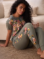 B by Ted Baker Green Satin Jersey Mix Pyjamas Set - Bild 16 von 26