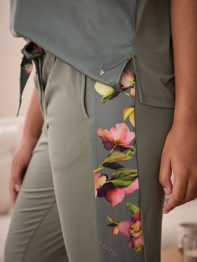 B by Ted Baker Green Satin Jersey Mix Pyjamas Set - Image 19 of 26