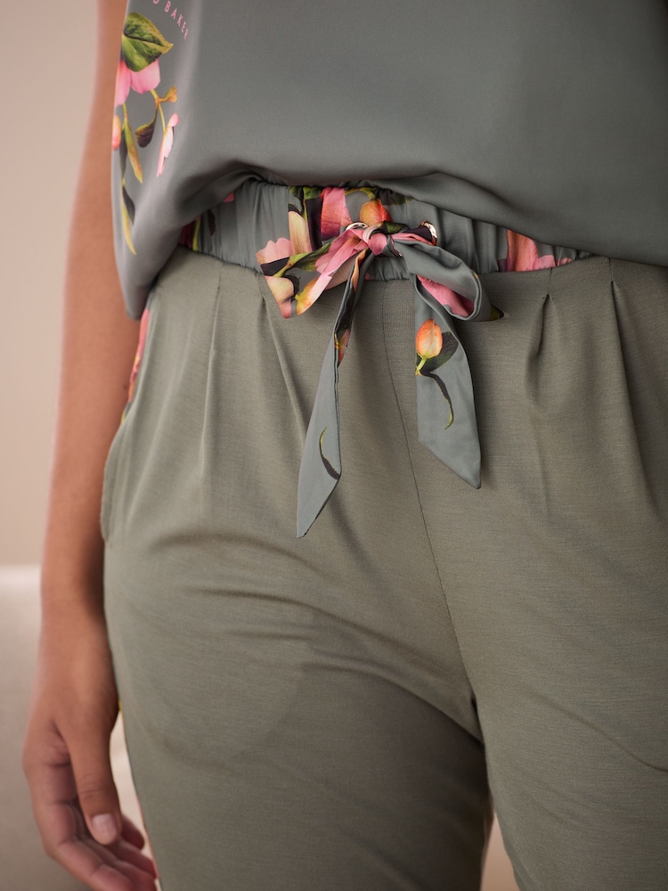 B by Ted Baker Green Satin Jersey Mix Pyjamas Set - Image 20 of 26