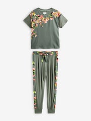 B by Ted Baker Green Satin Jersey Mix Pyjamas Set - Bild 22 von 26