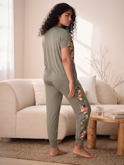 B by Ted Baker Green Satin Jersey Mix Pyjamas Set - Bild 4 von 26