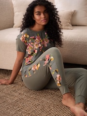 B by Ted Baker Green Satin Jersey Mix Pyjamas Set - Bild 9 von 26