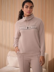 B by Ted Baker Pink Rib Quarter Zip Lounge Top - Image 1 of 6