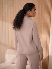 B by Ted Baker Pink Rib Quarter Zip Lounge Top - Image 3 of 6