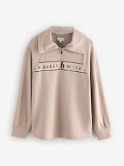 B by Ted Baker Pink Rib Quarter Zip Lounge Top - Image 5 of 6