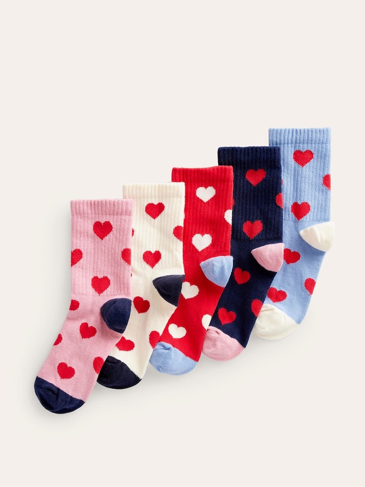 Boden Red Ribbed Socks 5 Pack - Image 1 of 2 Boden Red Ribbed Socks 5 Pack - Image 1 of 2