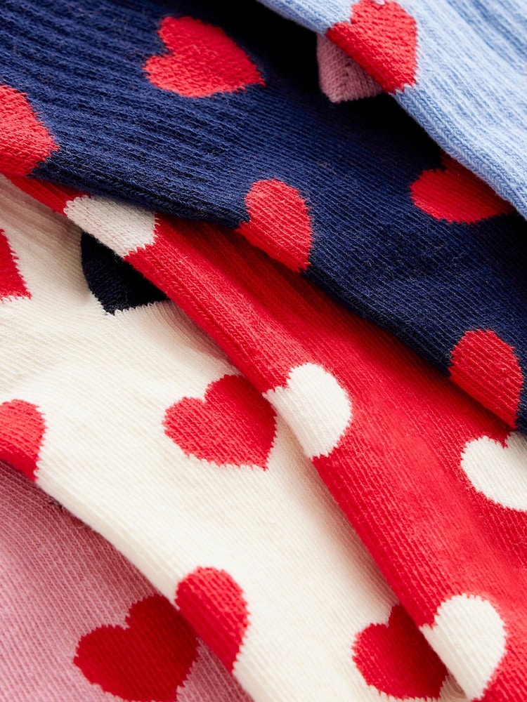 Boden Red Ribbed Socks 5 Pack - Image 2 of 2 Boden Red Ribbed Socks 5 Pack - Image 2 of 2