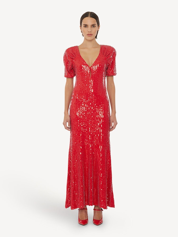 Rotate Red Mini Sequins Dress - Image 1 of 5