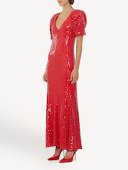 Rotate Red Mini Sequins Dress - Image 3 of 5