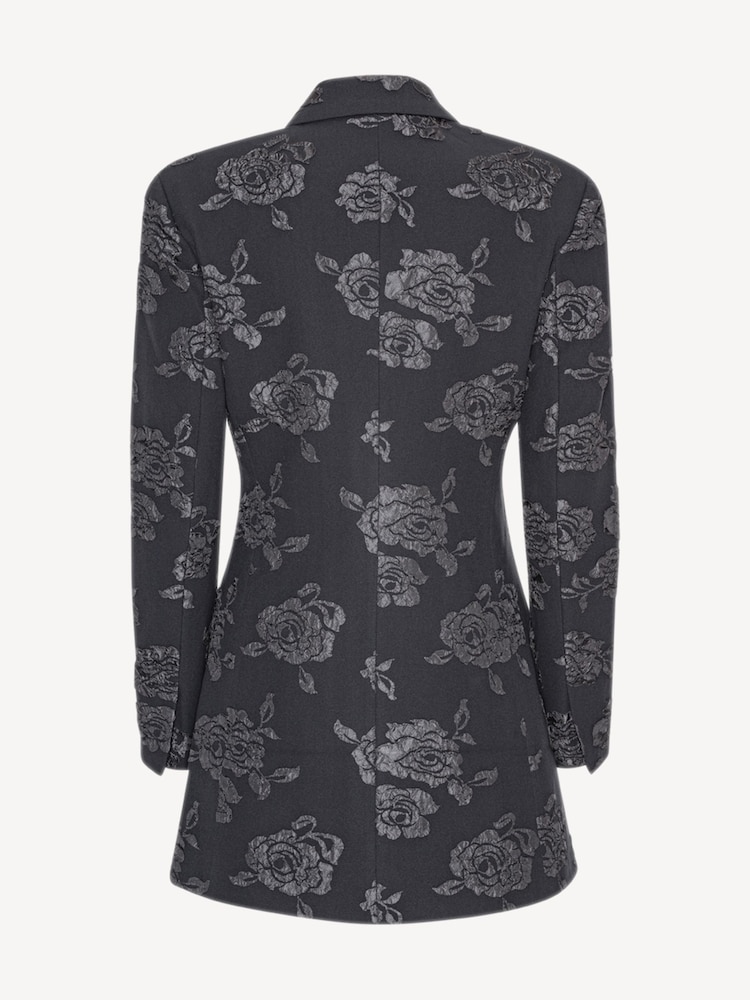 Rotate Grey 3D Flower Blazer Dress - Image 4 of 4
