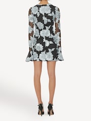 Rotate Grey Mini Flower Mesh Dress - Image 2 of 5