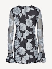 Rotate Grey Mini Flower Mesh Dress - Image 5 of 5