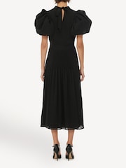 Rotate Black Puff Sleeve Midi Dress - Image 2 of 5