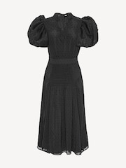 Rotate Black Puff Sleeve Midi Dress - Image 4 of 5