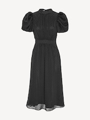 Rotate Black Puff Sleeve Midi Dress - Image 5 of 5