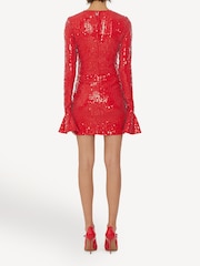 Rotate Red Sequins Long Sleeve Mini Dress - Image 2 of 5