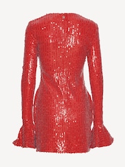 Rotate Red Sequins Long Sleeve Mini Dress - Image 5 of 5