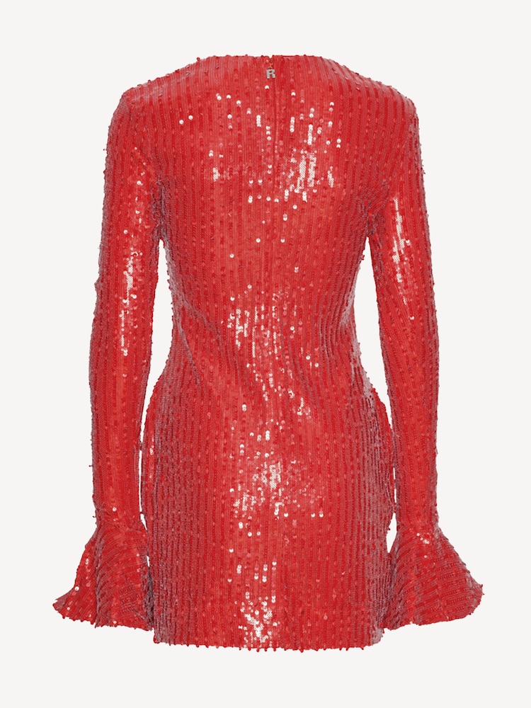 Rotate Red Sequins Long Sleeve Mini Dress - Image 5 of 5