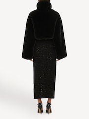 Rotate Black Faux Fur Crop Jacket - Image 2 of 5