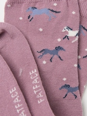 FatFace Pink Horse Kids' Socks 1 Pack - Image 3 of 3
