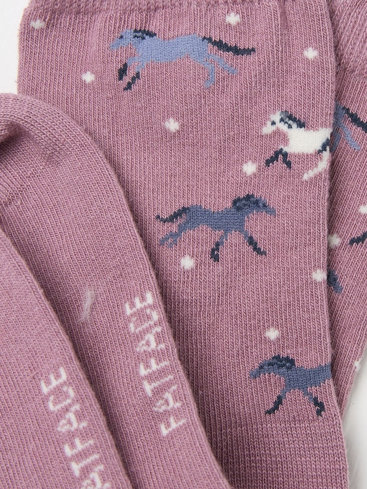 FatFace Pink Horse Kids' Socks 1 Pack - Image 3 of 3