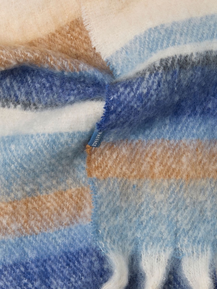 FatFace Blue Skinny Stripe Scarf - Image 2 of 2