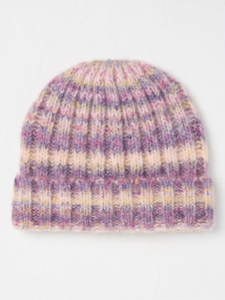 FatFace Purple Space Dye Rib Beanie - Image 1 of 2
