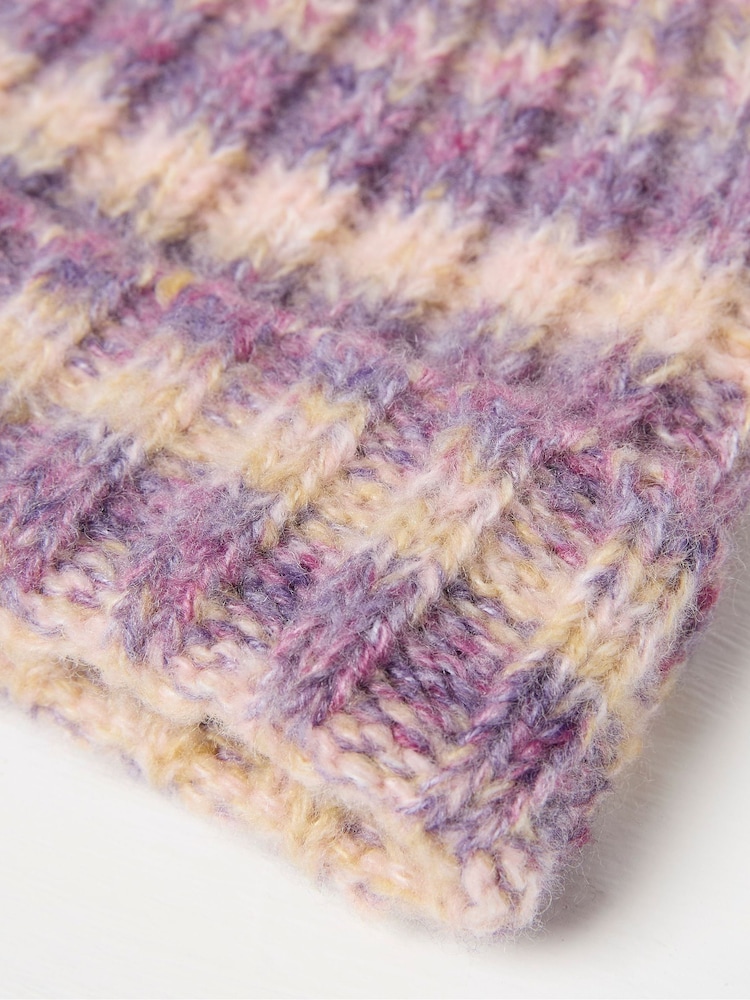 FatFace Purple Space Dye Rib Beanie - Image 2 of 2