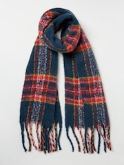 FatFace Winnie Navy Check Scarf - Image 1 of 2