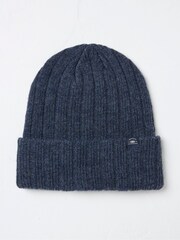 FatFace Sebastian Blue Marl Rib Beanie - Image 1 of 2